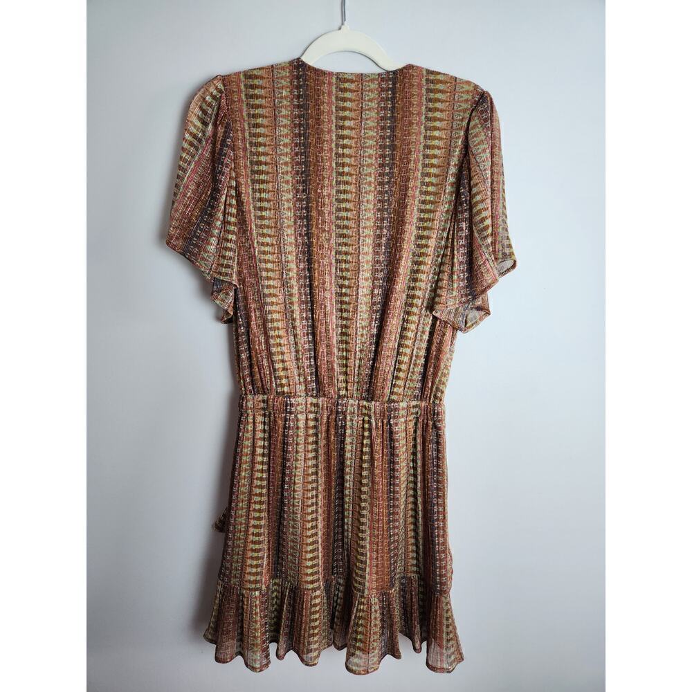 Ramy Brook Chelsea metallic ruffle tie dress no size tag, measures s 4/6 resort - Picture 5 of 11